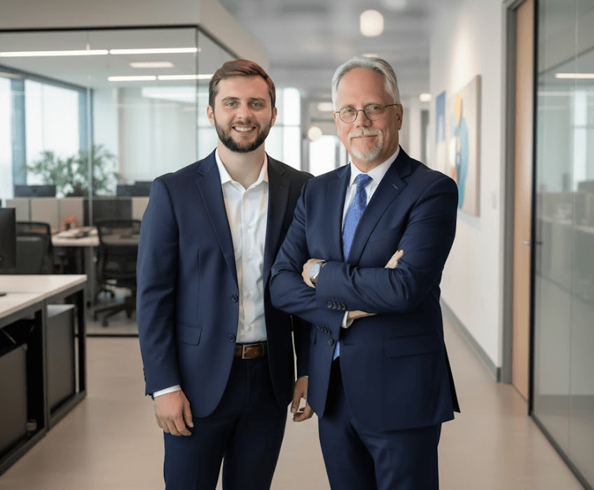 ProCivica leadership with the custom learning management platform FM built.